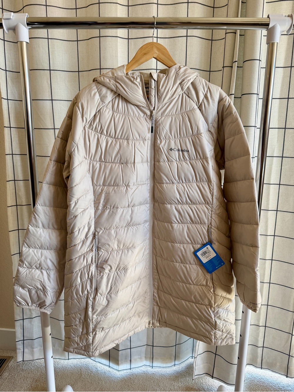 Columbia Powder Lite II Mid Jacket Women’s 1X Dark Stone Hooded Omni-Heat